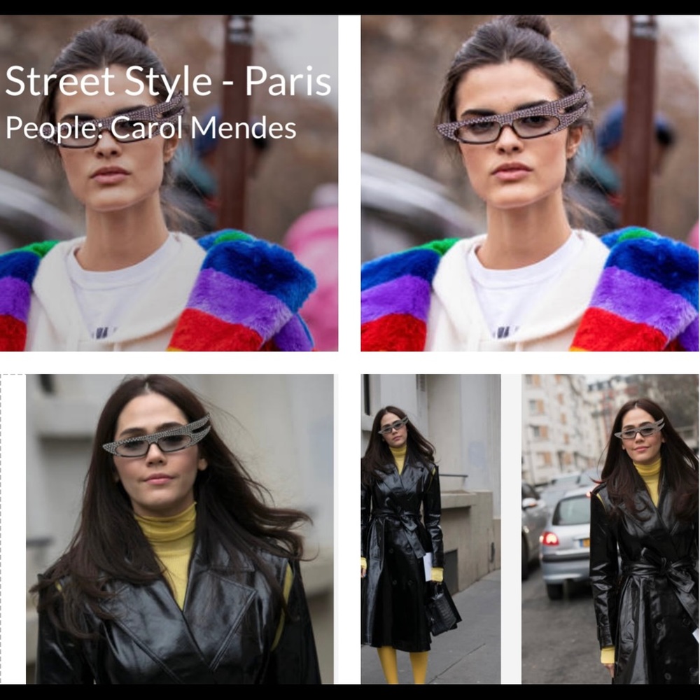 GUCCI DRAMATIC & FUTURISTIC CRYSTAL EMBELLISHED CAT EYE SUNGLASSES - Picture 2 of 16